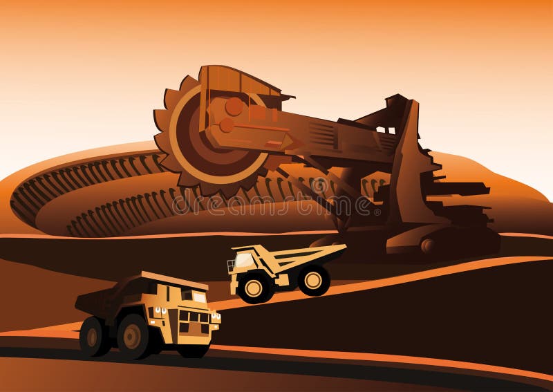 Bucket Wheel Excavator in a Quarry Stock Vector Illustration of vector, mining 68451585