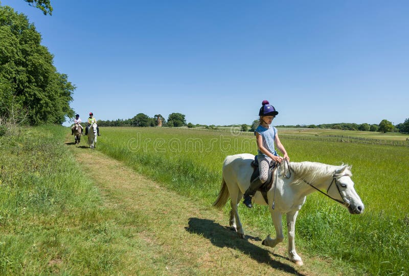 Girl riding horse in Buckinghamshire UK