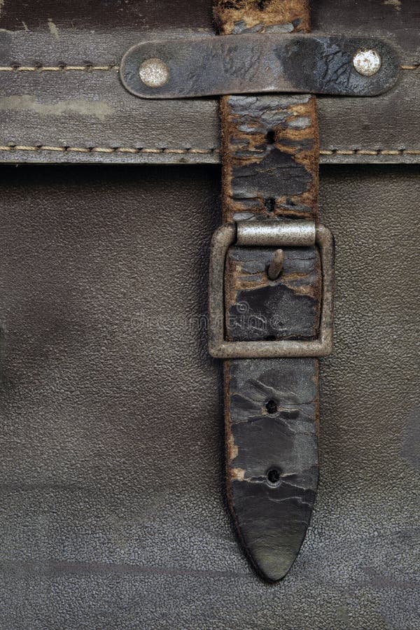 Buckle and Leather Strap on Vintage Suitcase Stock Image Image of