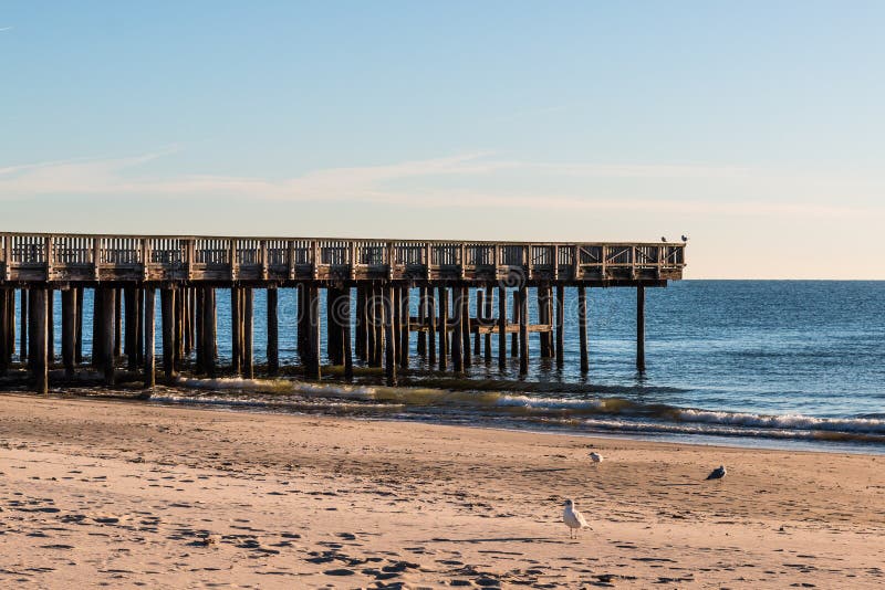 Dock Pilings At Sunrise At Buckroe Beach Stock Photo Image of