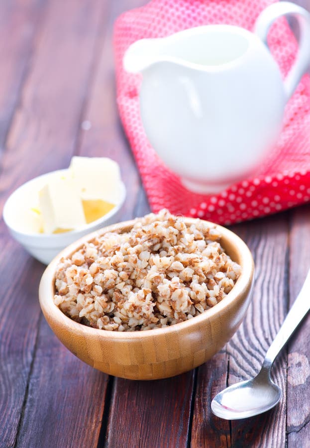 Buckwheat with Milk and Butter Stock Image Image of brown, bowl 72299293