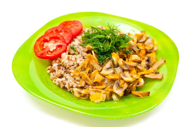 Buckwheat and mushroom stock photo. Image of isolated 15702132
