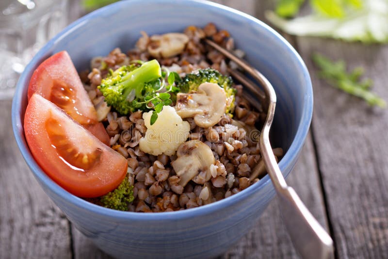 Buckwheat with Mushrooms and Vegetables Stock Image Image of fresh