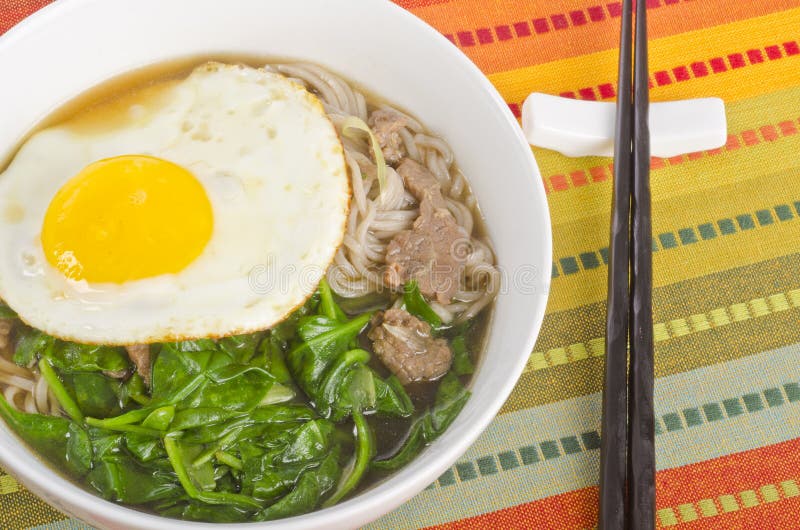 Buckwheat Noodle Soup with Egg and Beef 2 Stock Image Image of colorful, wheat 28384889