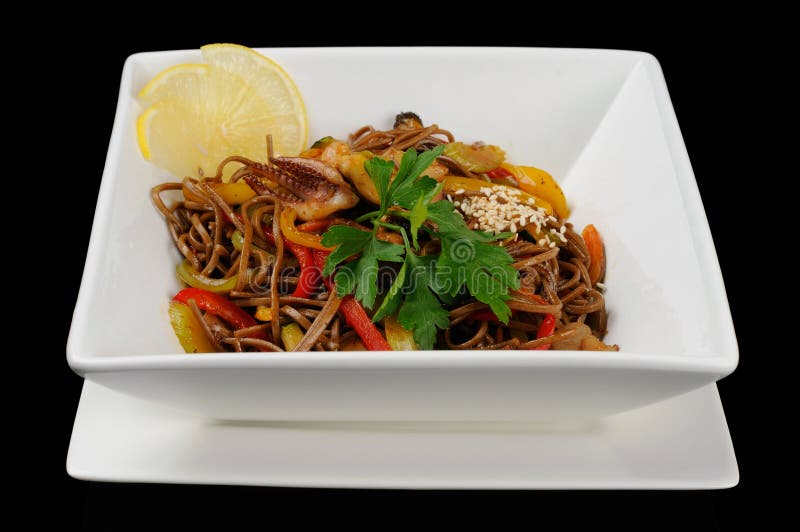 Buckwheat noodles stock image. Image of restaurant, square 29402303