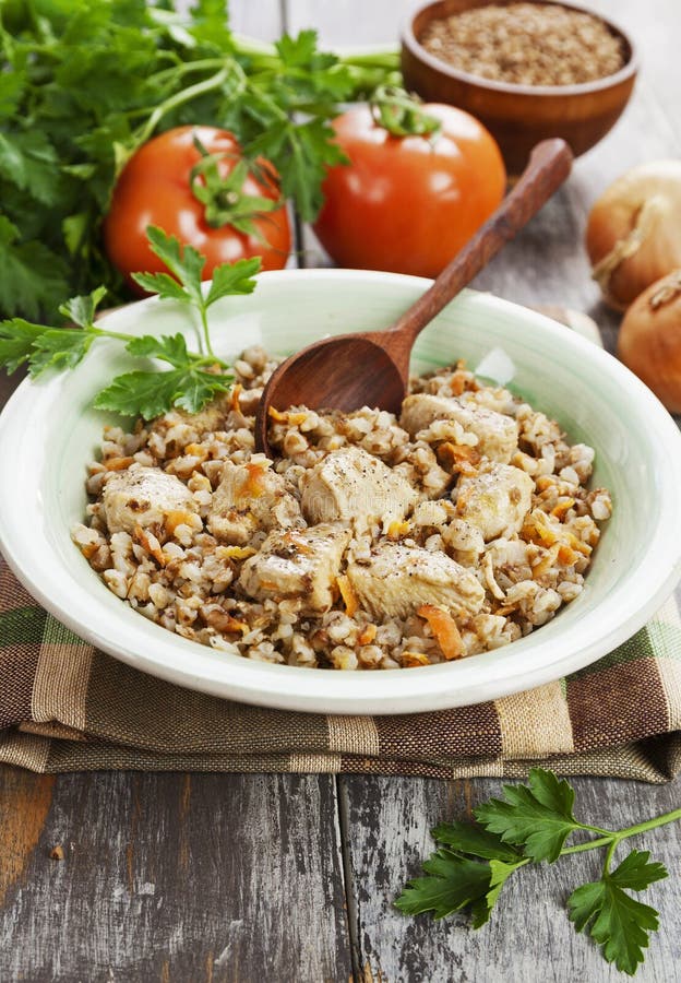 Buckwheat Porridge with Meat Stock Photo Image of dinner, fried