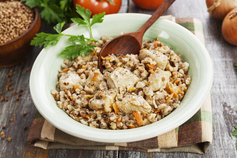 Buckwheat Porridge with Meat Stock Image Image of meat, grain 155195461