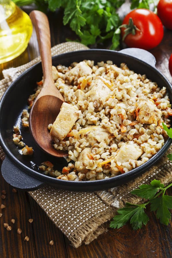 Buckwheat Porridge with Meat Stock Photo Image of grain, cooking