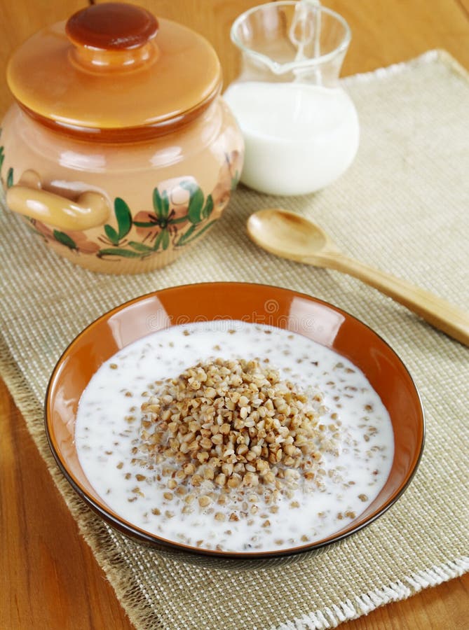 Buckwheat Porridge with Milk Stock Photo Image of nutrition, cuisine