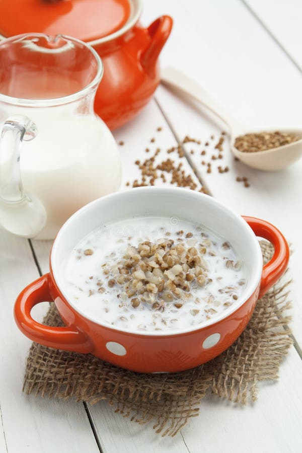 Buckwheat Porridge with Milk Stock Photo Image of traditional, glass