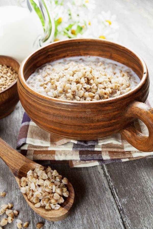 Buckwheat Porridge with Milk Stock Photo Image of nutrition, cooked