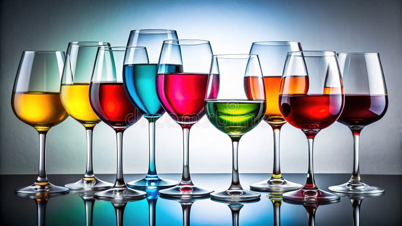 Bucurați-vă de experiența de cină Un spectacol uimitor de pahare de vin excelente Spectacol lux și sofisticare în royalty free illustration