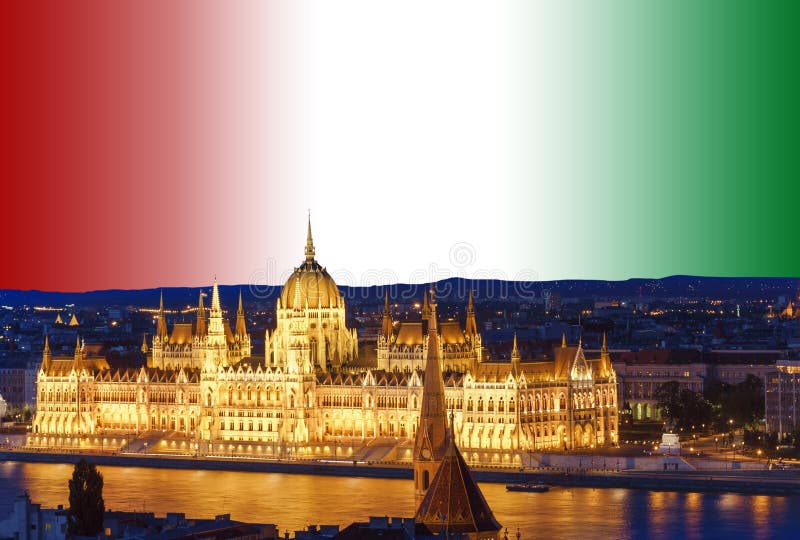 Budapest with Flag of Hungary Stock Photo Image of europe, panorama