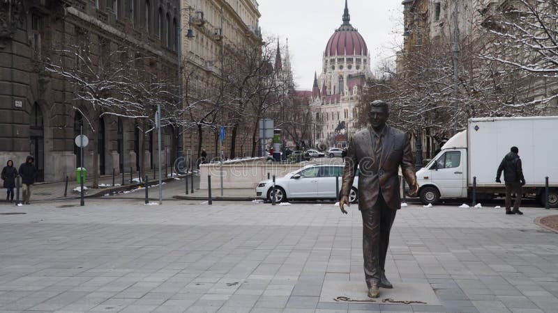 Statue of U.S. President Ronald Reagan in Budapest, Hungary. stock photos Statue of U.S. President Ronald Reagan in Budapest, Hungary. stock photos