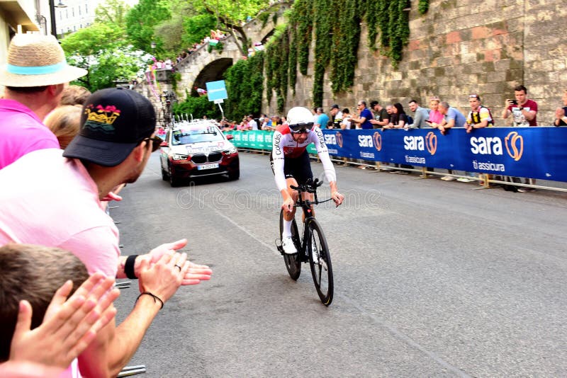 Individual speed tiral at the Giro d`Italia 105 bicycle race in Budapest, Hungary