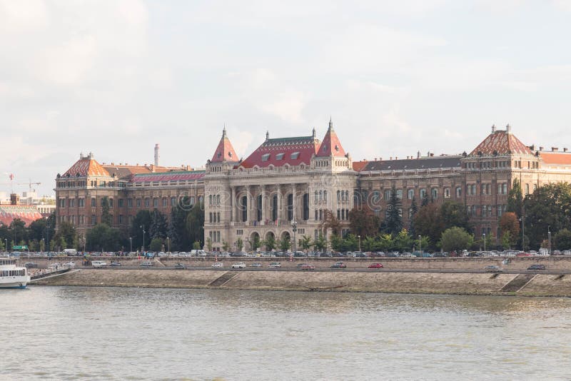 Budapest/Hungary-09.09.18 : University of Budapest technology science Danube river royalty free stock image Budapest/Hungary-09.09.18 : University of Budapest technology science Danube river royalty free stock image