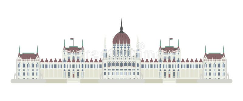 Budapest Parliament, Hungary. Vector illustration.