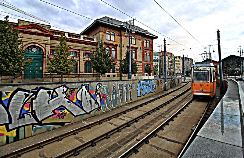 Budapest trains- trams stock image Budapest trains- trams stock image
