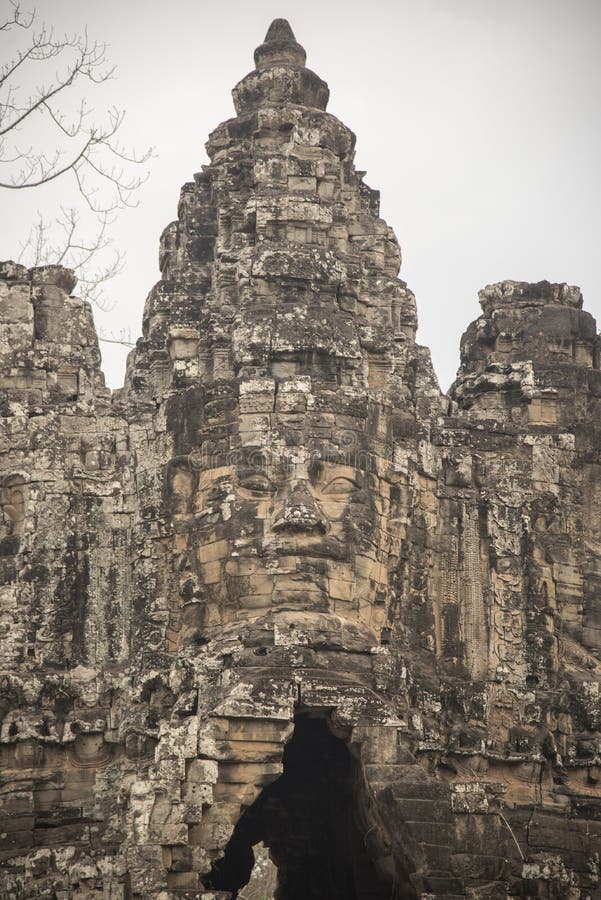 Buddahtoren Angkor Thom royalty-vrije stock foto's Buddahtoren Angkor Thom royalty-vrije stock foto's