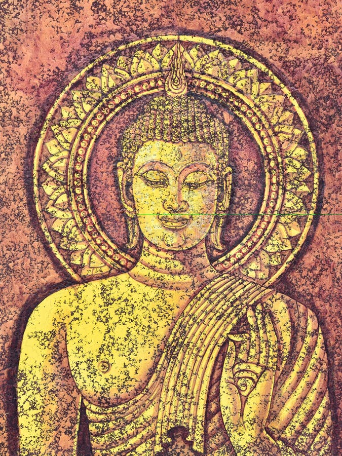 buddhaacrylmalerei stock abbildung illustration von