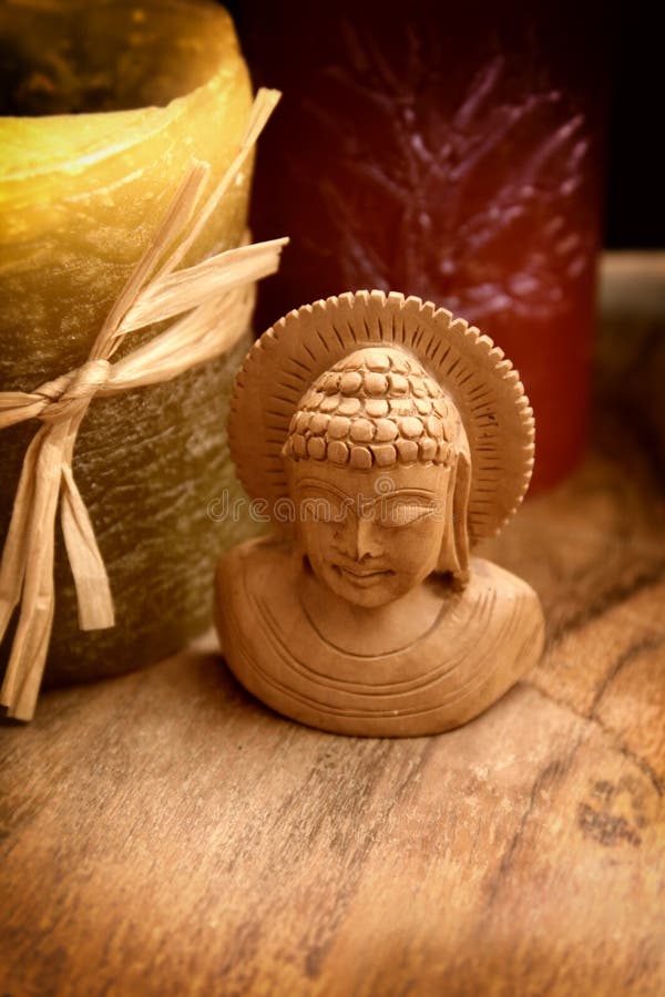 Buddha and candles stock image. Image of serenity, india 26550381