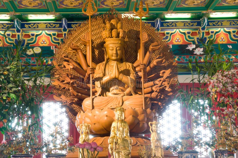 Buddha, chinesischer Tempel, Thailand stockbild