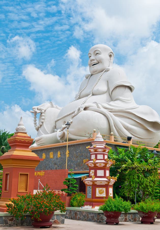 Buddha di risata del Pagoda di Vinh Trang, Vietnam