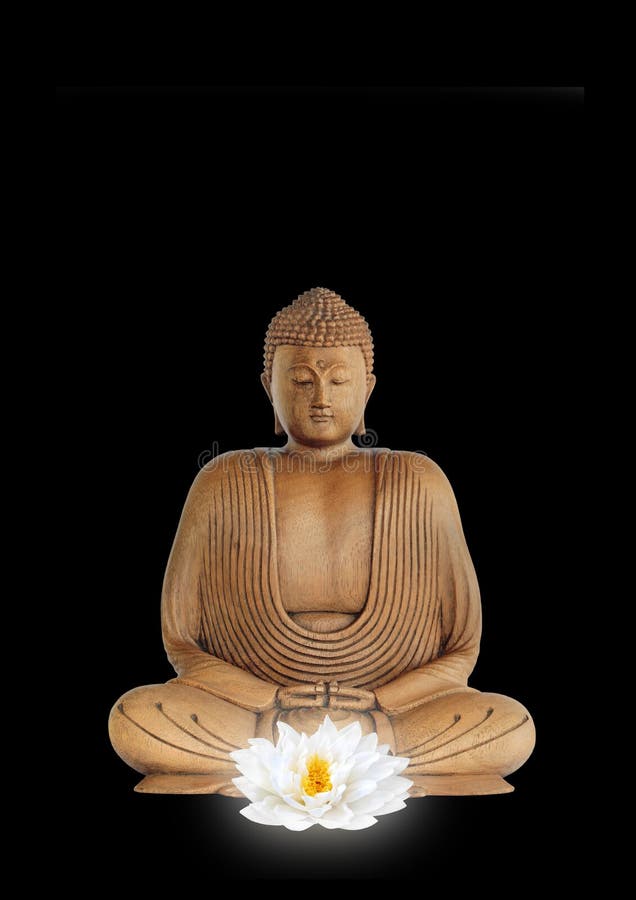 Buddha e flor branca dos lótus imagens de stock royalty free Buddha e flor branca dos lótus imagens de stock royalty free