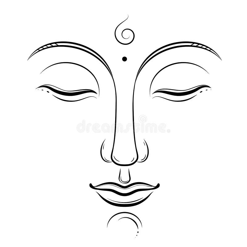 Sketch with buddha drawing Royalty Free Vector Image