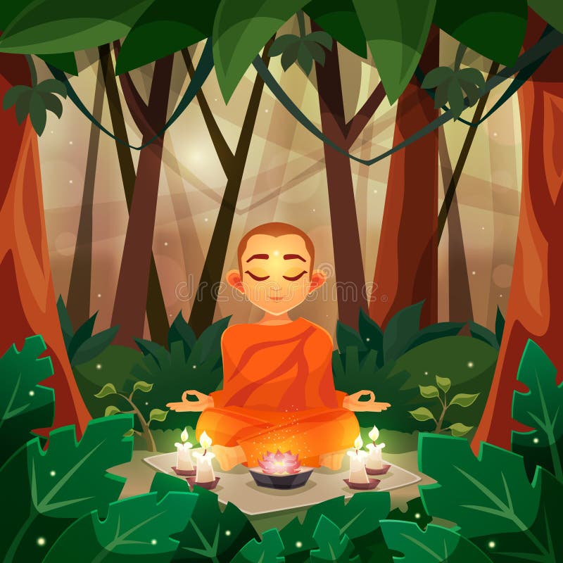 Buddha Flat Illustration stock vector. Illustration of banner - 74919929