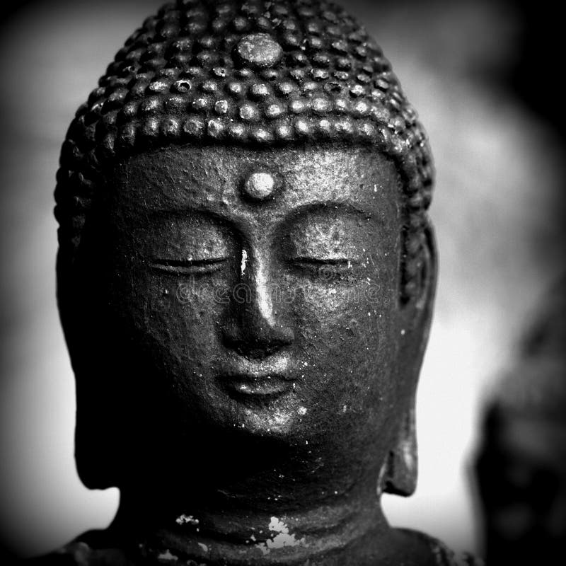 Buddha Garden Statue in Black & White, Square Format. Stock Image - Image  of meditate, buddha: 122875777