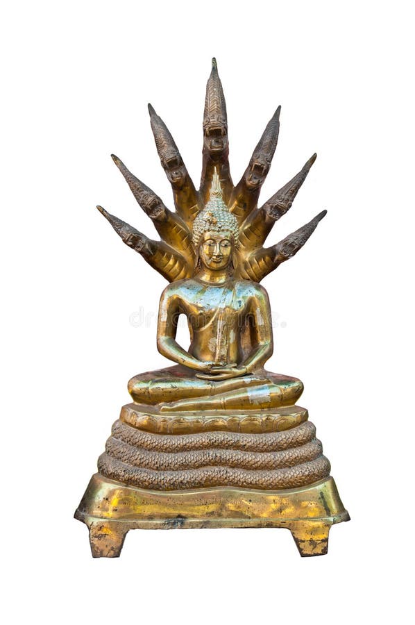 Buddha Gold Sculpture with white background isolate