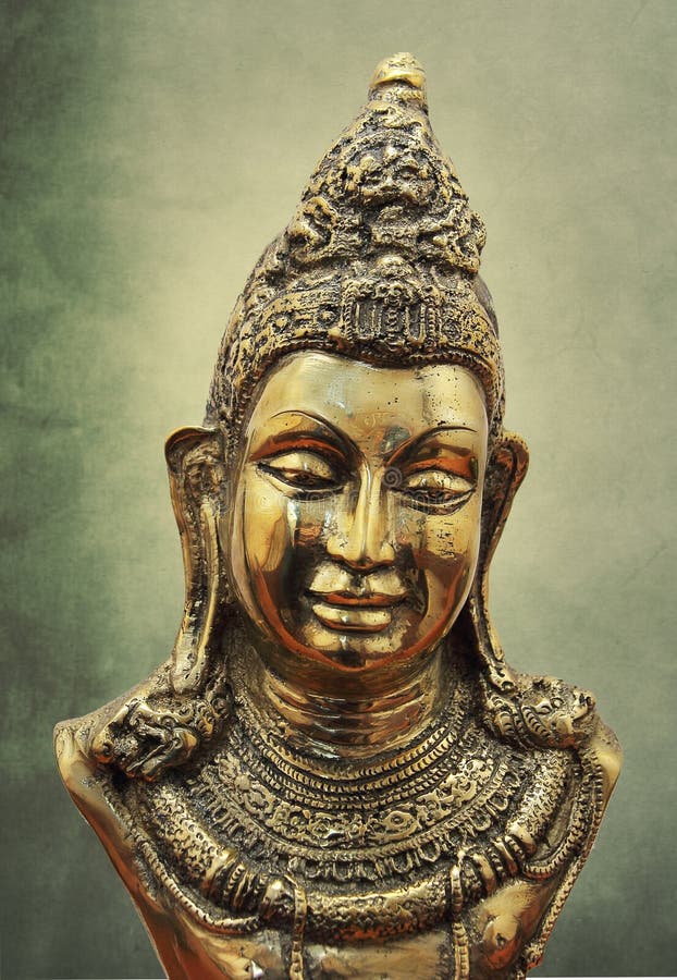 Buddha head bronze statue stock photo. Image of bronze 44814604