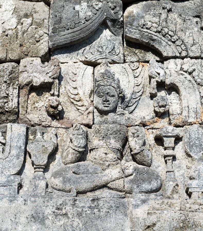 Buddha image in Candi Sewu Buddhist complex, Java, Indonesia royalty free stock images