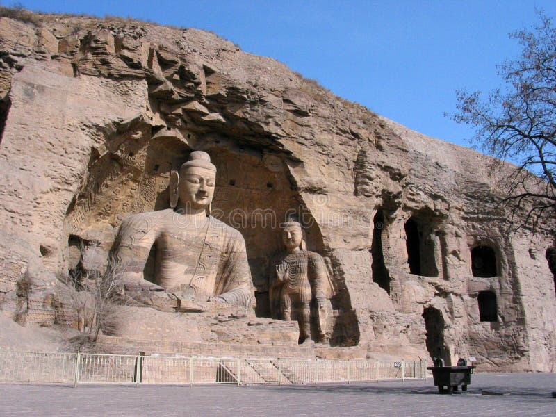 Die Yungang-Grotten sind alte buddhistische Tempel, Grotten in der Nähe der Stadt Datong in der chinesischen Provinz Shanxi.