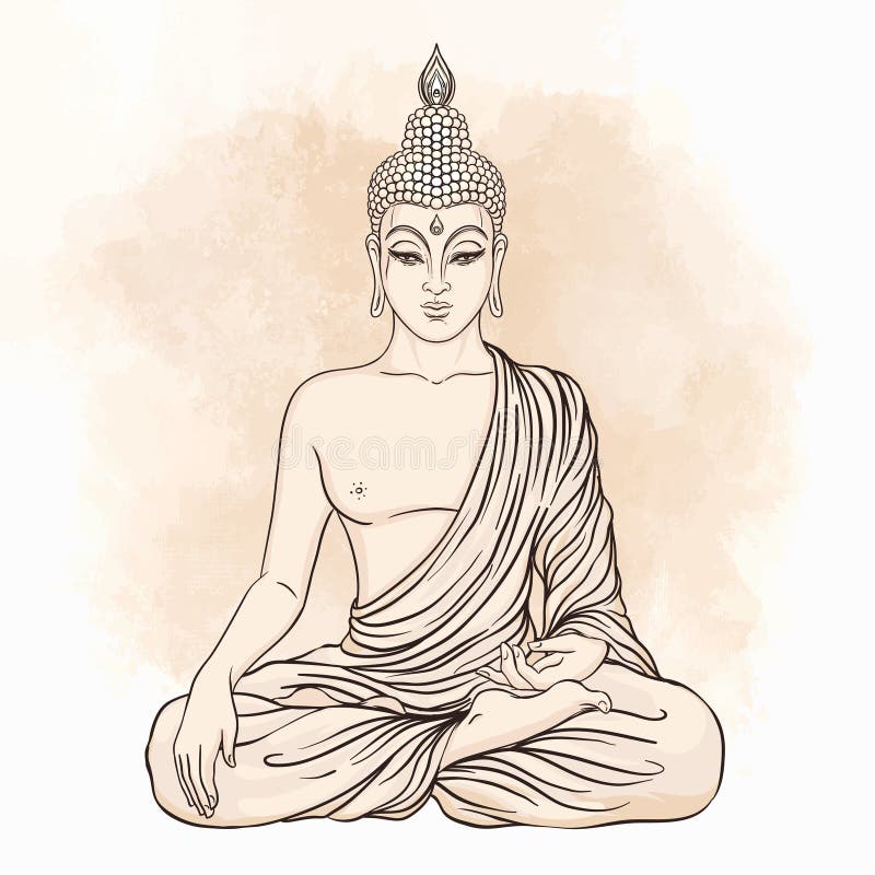 Vector sketch illustration with buddha. Drawing by hand. Boho style. Use  for posters, postcards, print for t-shirt, tattoo. Digital Art by Dean  Zangirolami - Fine Art America