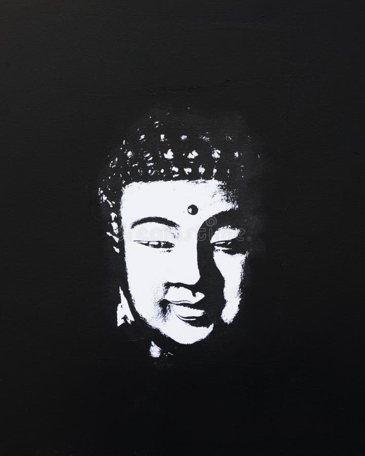 Buddha Painting Black and Whit Stock Illustration Illustration of