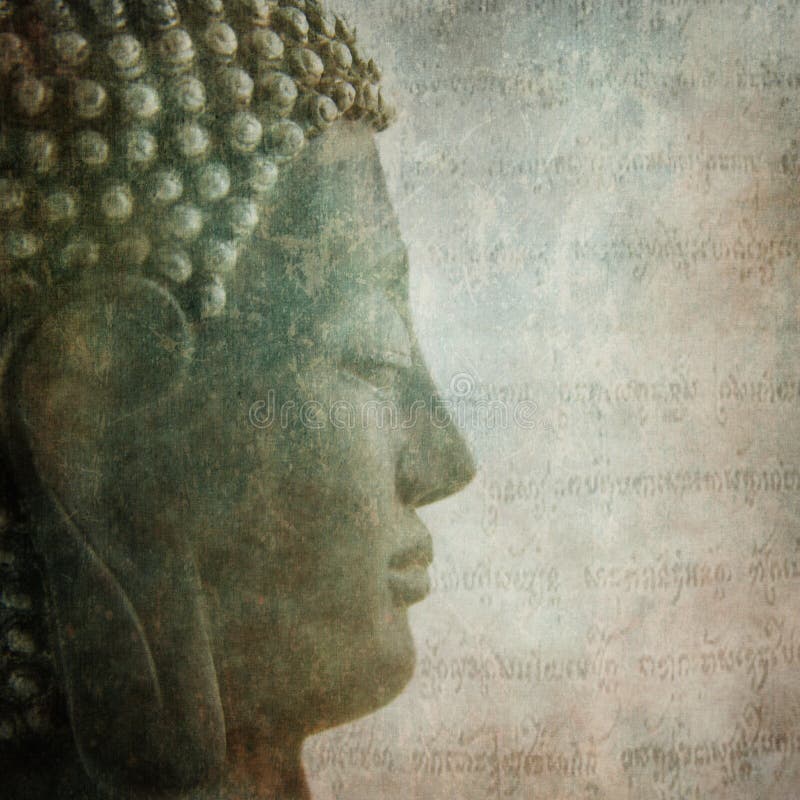 Buddha-Profil grunge Wörter lizenzfreie stockfotos Buddha-Profil grunge Wörter lizenzfreie stockfotos