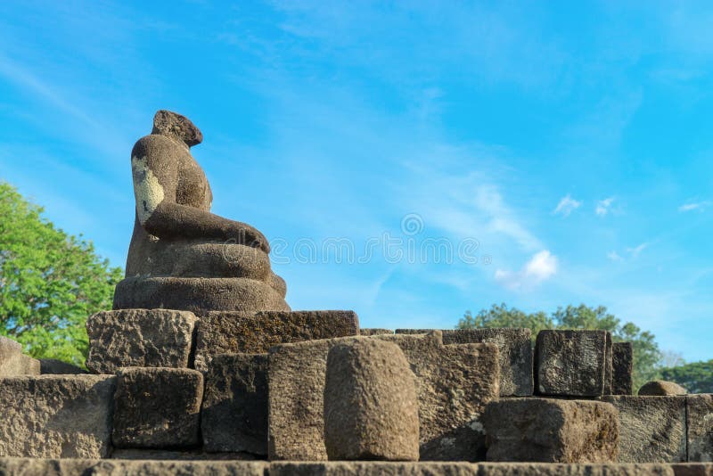 Buddha statue without head, Candi Sewu complex in Java, Indonesia royalty free stock image