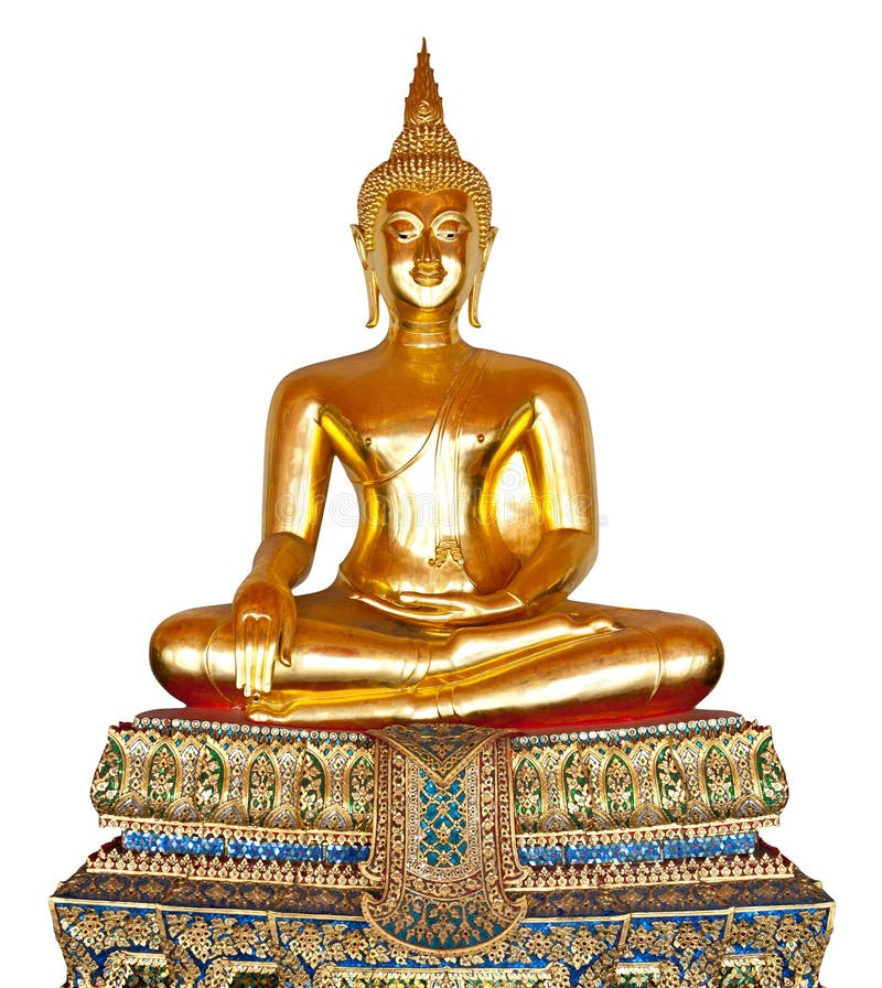 Buddha statue isolated on white.
