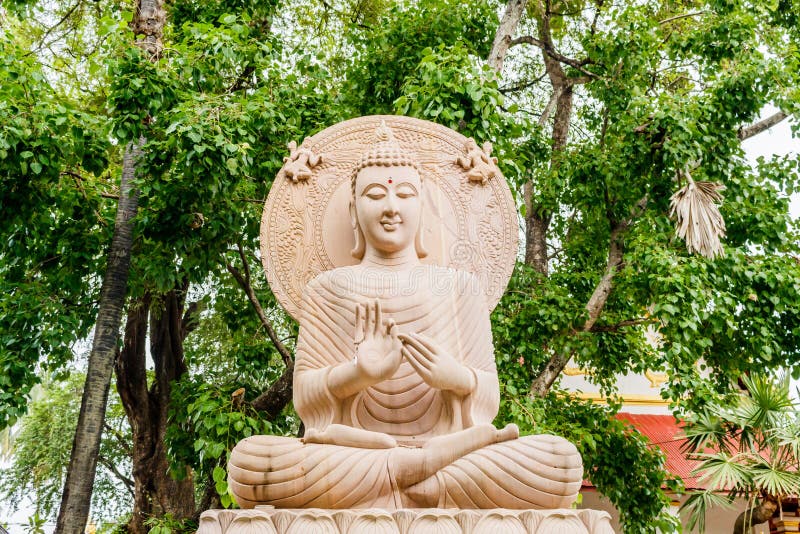 Buddha Statue Sitting Under Bodhi Tree. Stock Image Image of oriental