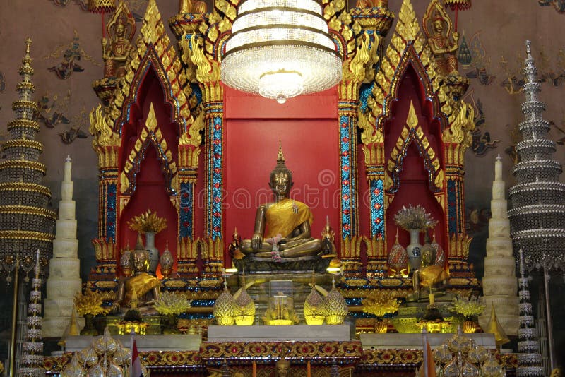 Buddha statue in temple. Luang Phor Phra Sai in Pho Chai temple in Nong Khai province of Thailand.