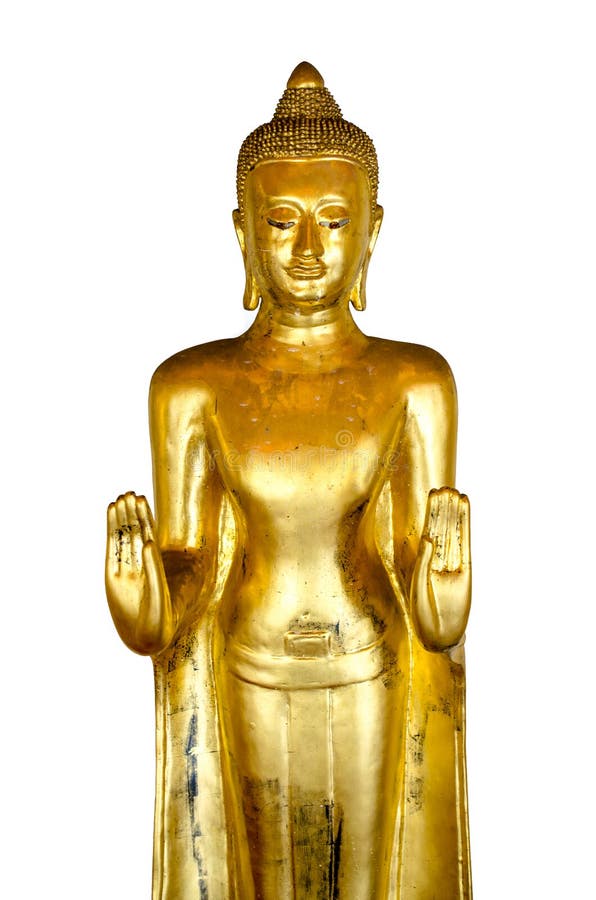 Golden Buddha Statue in the Marble Temple or Wat Benchamabophit Stock
