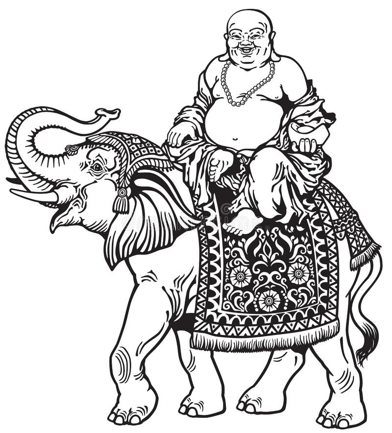 Buddha Und Elefant Vektor Abbildung Illustration Von Elefant