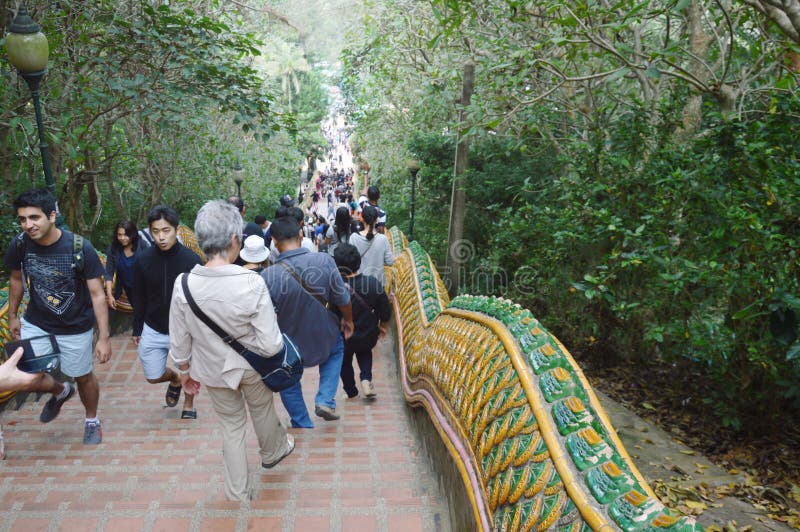 Buddhism and tourist up the stair Wat Phrathat Doi Suthep ancient temple in thailand stock images Buddhism and tourist up the stair Wat Phrathat Doi Suthep ancient temple in thailand stock images