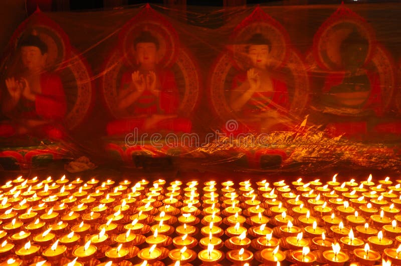 Buddhist butter lamps