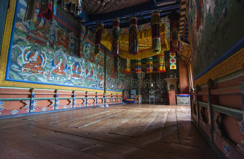 Buddhist Chapel of Jakar Dzong , Bumthang valley , Bhutan