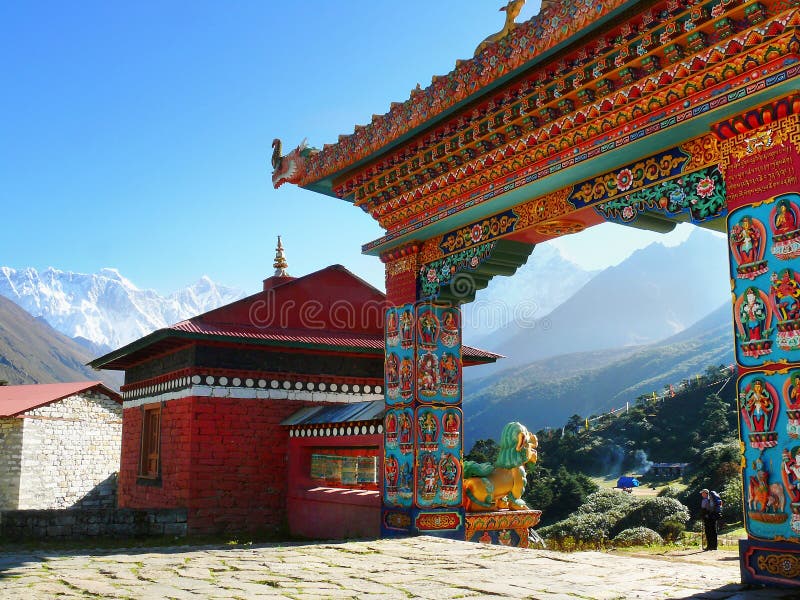 Buddhist Monastery Himalayas stock photo