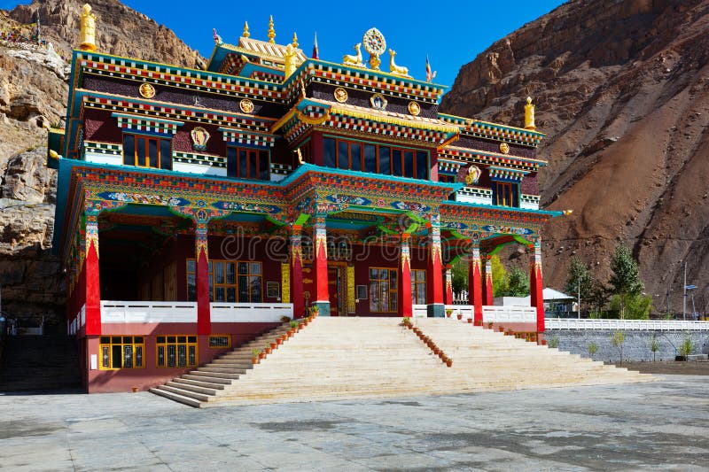 Buddhist monastery in Kaza, Spiti Valley royalty free stock images