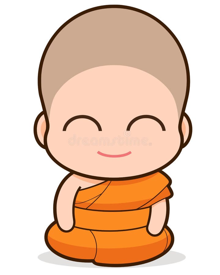 Buddhist Monk stock illustration. Illustration of cartoon - 41774825